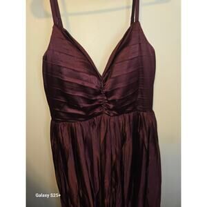 Burgundy Satin Prom Dress - Size 8 - New With Tags